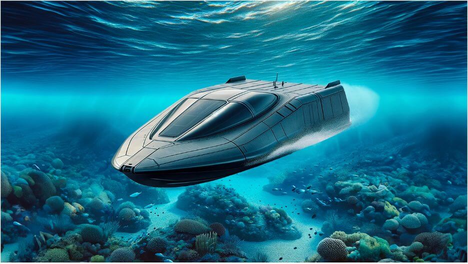 UNCV submerged in slow stealth mode