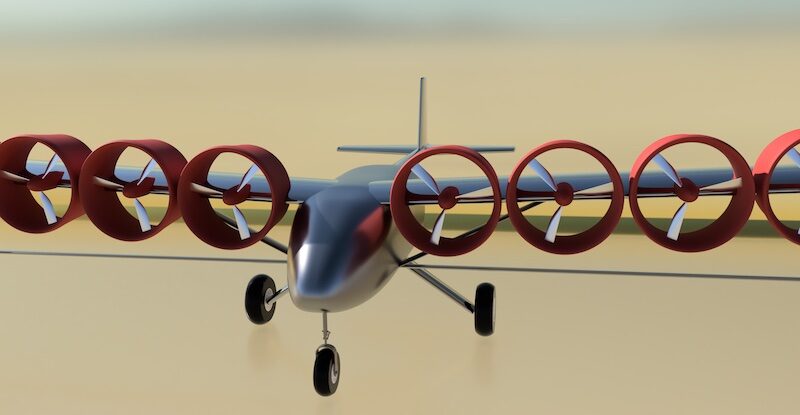 Edison Aerospace Heavy 1 aircraft 3D render showing top-down view