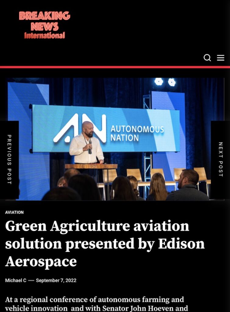 Breaking News Intl: Green Agriculture aviation