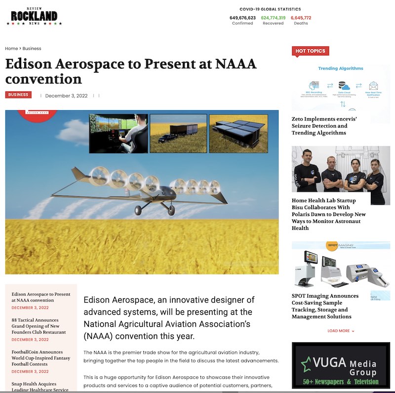 Rockland news about Edison Aerospace