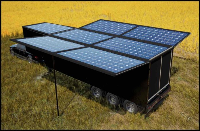 trailer_panels1 Edison Aerospace Inc Ground control station solar panel array recharge airplane supercharger