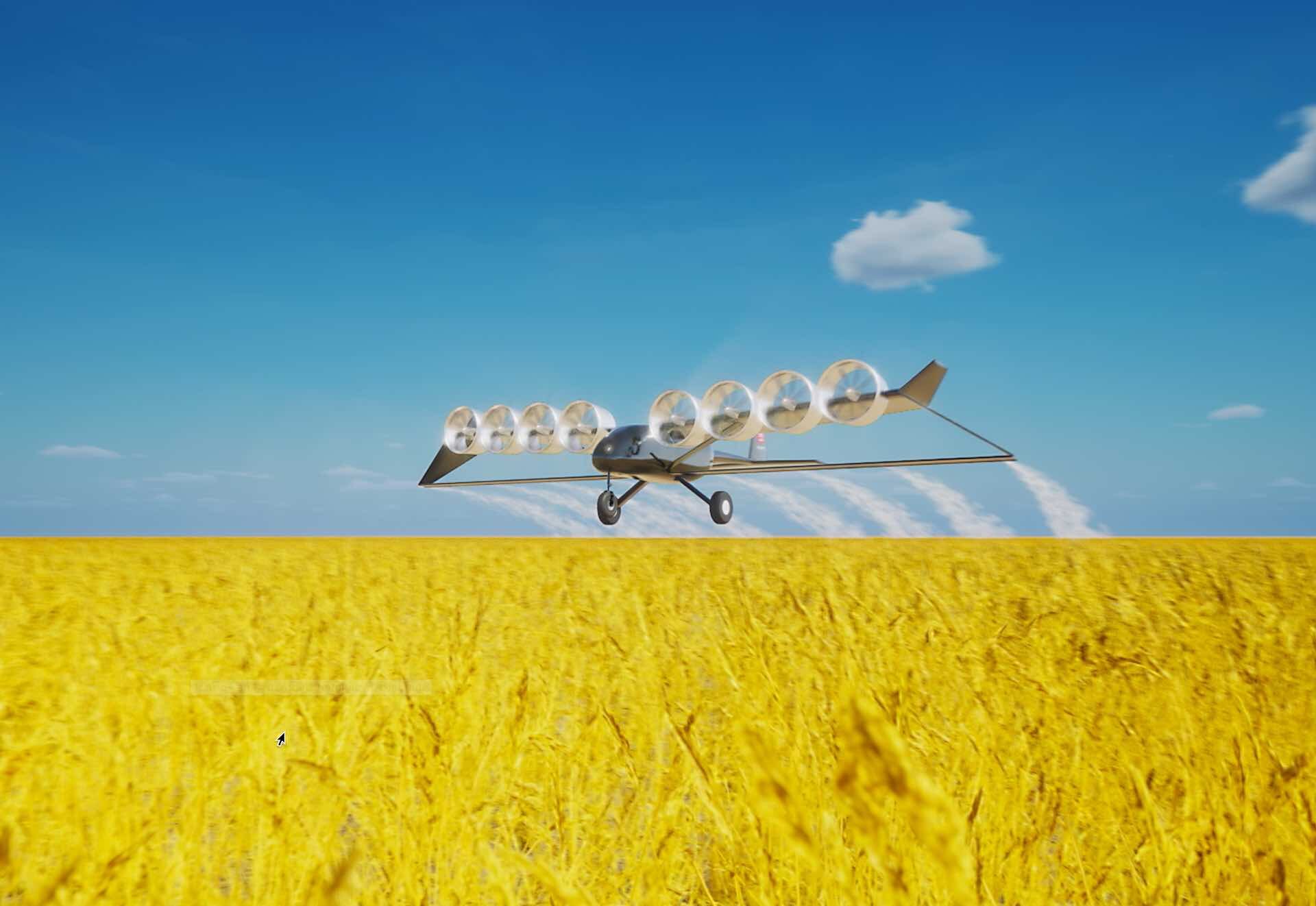 yellow-blue-heavy1 copy Edison Aerospace Inc Heavy1 aerial application electric airplane full size unmanned crop sprayer